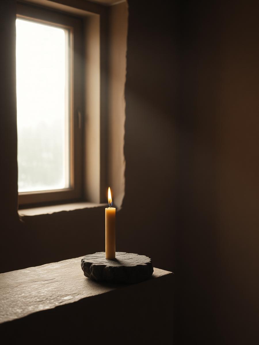 Vela junto a una ventana